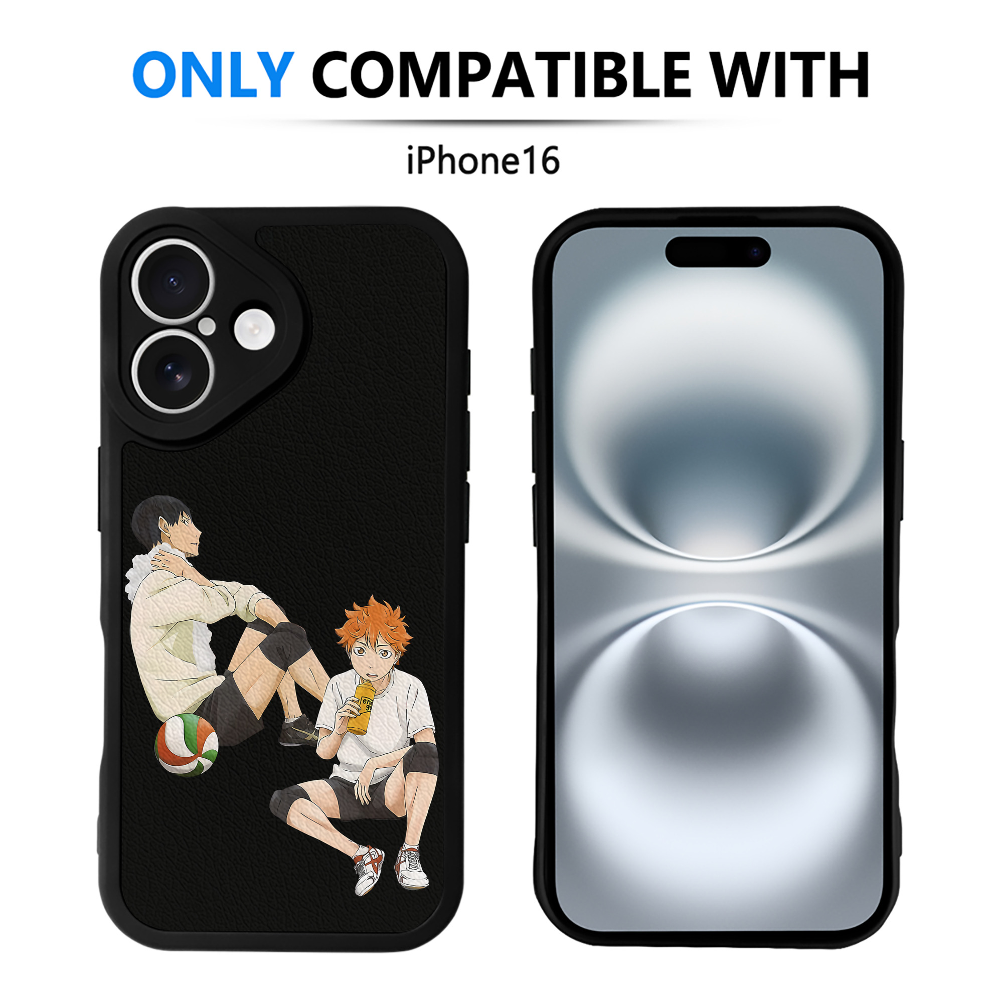 （画像用） ハイキュー!! Haikyu!! 【iPhone 16シリーズ対応】シリコンスマホケース（レザー調） 材質：シリコン
